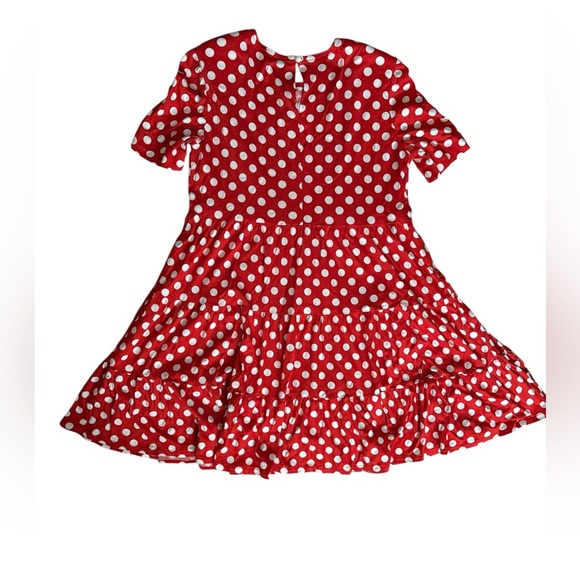 Women’s dress red with white polka dots short sleeves size S/M - Picture 3 of 6